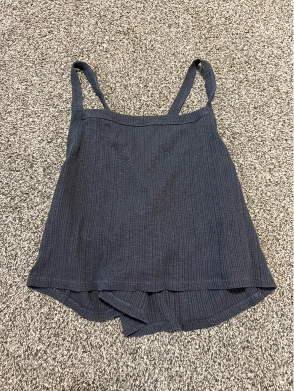 American Eagle Women’s XXL Gray Ribbed Strappy Swing Tank Top Cross Back